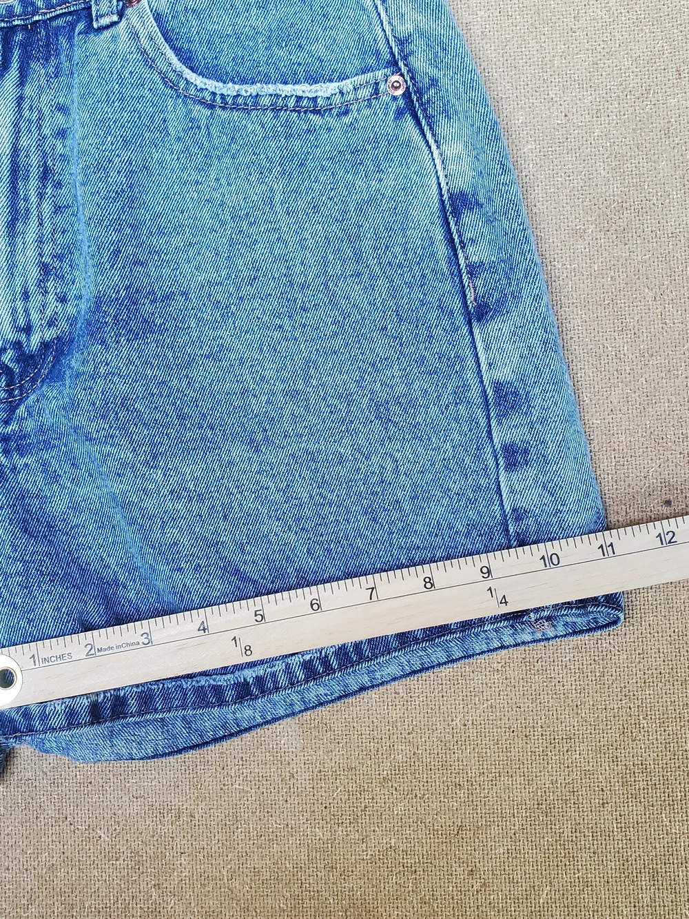 Society Vintage Wash Blue Denim Shorts
